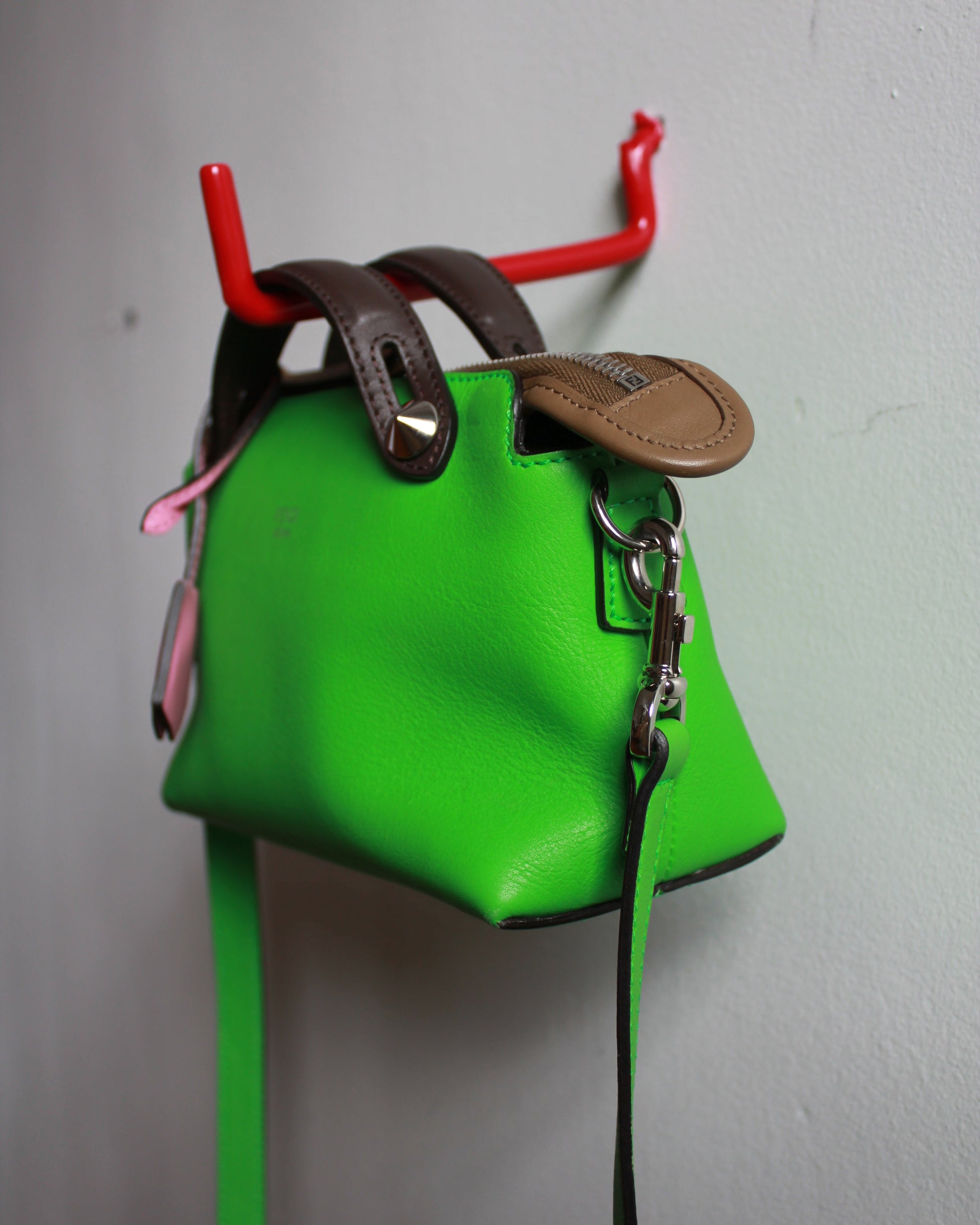 green fendi mini by the way bag side view