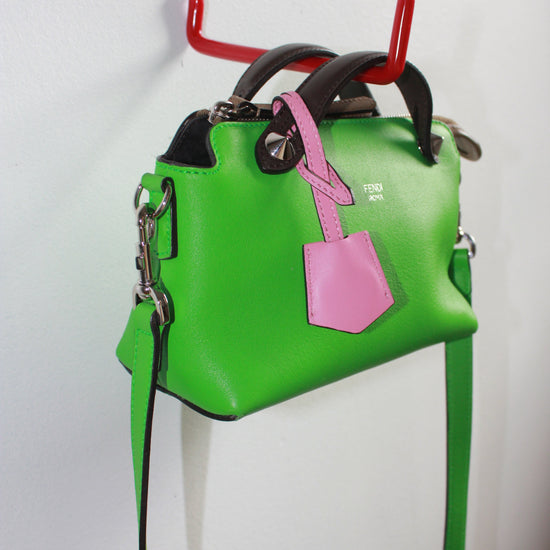 four colour rare green pink and brown leather by the way Fendi bag