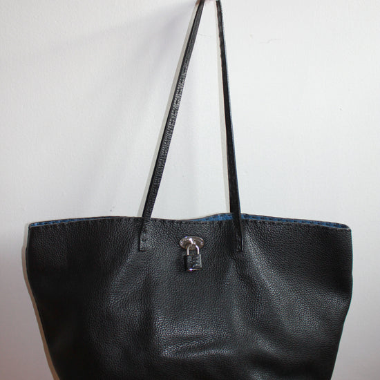 fendi selleria black tote back