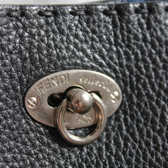 Fendi selleria black turn lock clasp