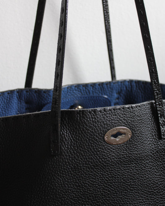 Fendi selleria black turn lock clasp