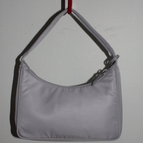 back of Prada Tessuto re-edition in smokey lavender 